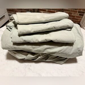 Parachute Blue-Green King Sheet Set w 3 Pillowcases